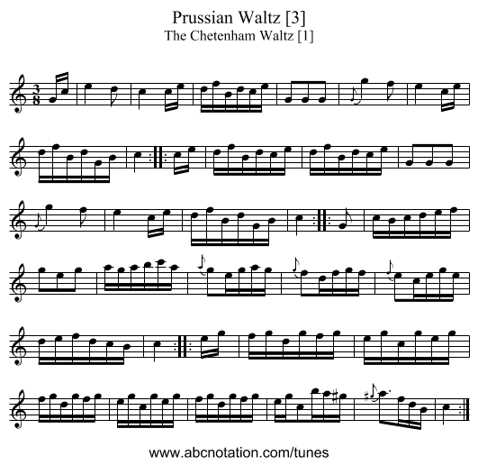 Prussian Waltz [3] - staff notation