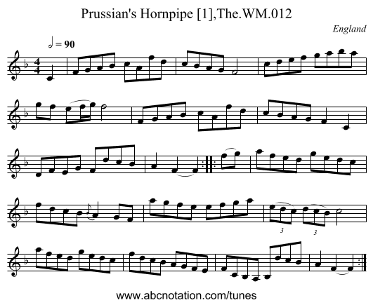 Prussian's Hornpipe [1],The.WM.012 - staff notation