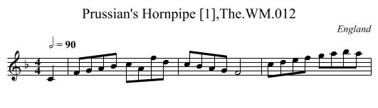 Prussian's Hornpipe [1],The.WM.012 - staff notation