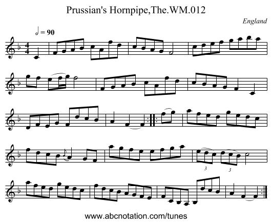 Prussian's Hornpipe,The.WM.012 - staff notation