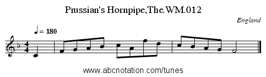 Prussian's Hornpipe,The.WM.012 - staff notation