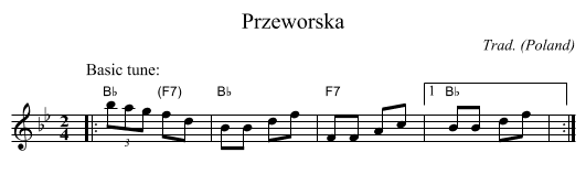 Przeworska - staff notation