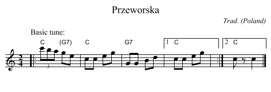 Przeworska - staff notation
