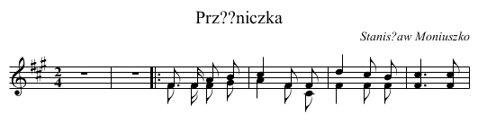 Prz??niczka - staff notation