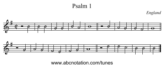 Psalm 1 - staff notation