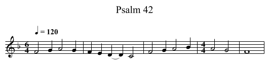 Psalm 42 - staff notation