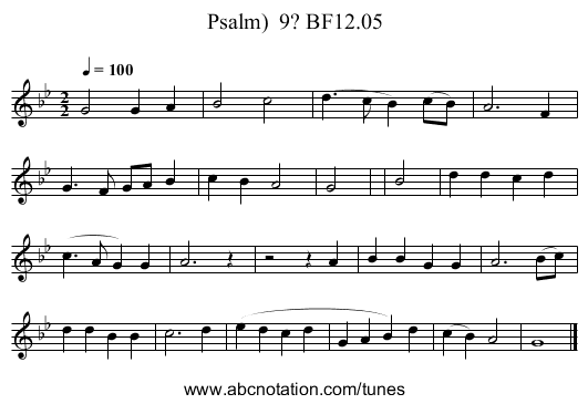 Psalm)  9? BF12.05 - staff notation