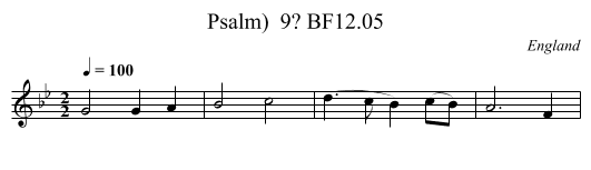Psalm)  9? BF12.05 - staff notation