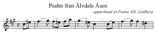 Psalm fran &Auml;lvdals &Aring;sen - staff notation