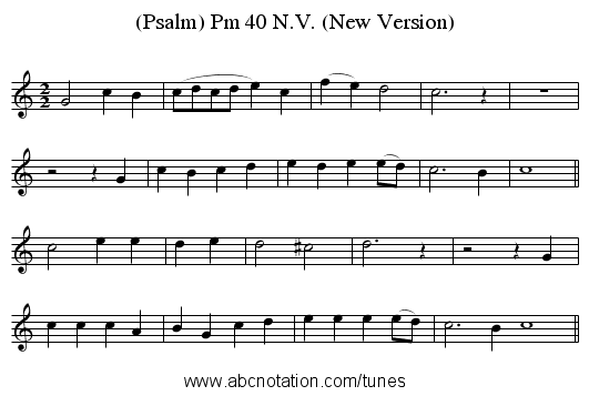 (Psalm) Pm 40 N.V. (New Version) - staff notation