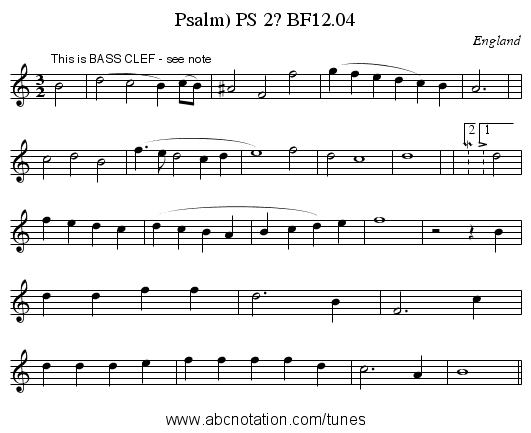 Psalm) PS 2? BF12.04 - staff notation