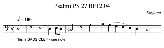 Psalm) PS 2? BF12.04 - staff notation