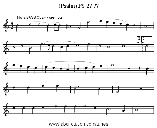 (Psalm) PS 2? ?? - staff notation