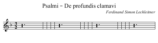 Psalmi – De profundis clamavi - staff notation