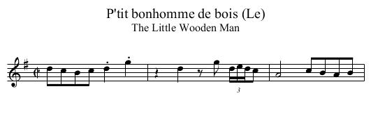 P'tit bonhomme de bois (Le) - staff notation