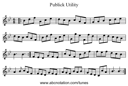 Publick Utility - staff notation