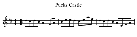 Pucks Castle - staff notation