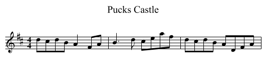 Pucks Castle - staff notation