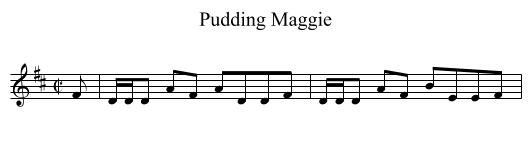 Pudding Maggie - staff notation