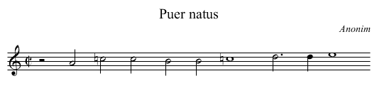 Puer natus - staff notation