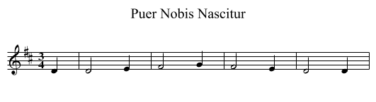 Puer Nobis Nascitur - staff notation