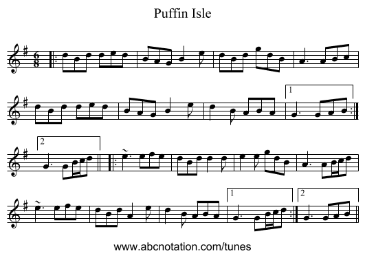 Puffin Isle - staff notation