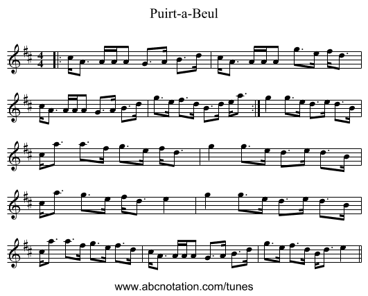 Puirt-a-Beul - staff notation