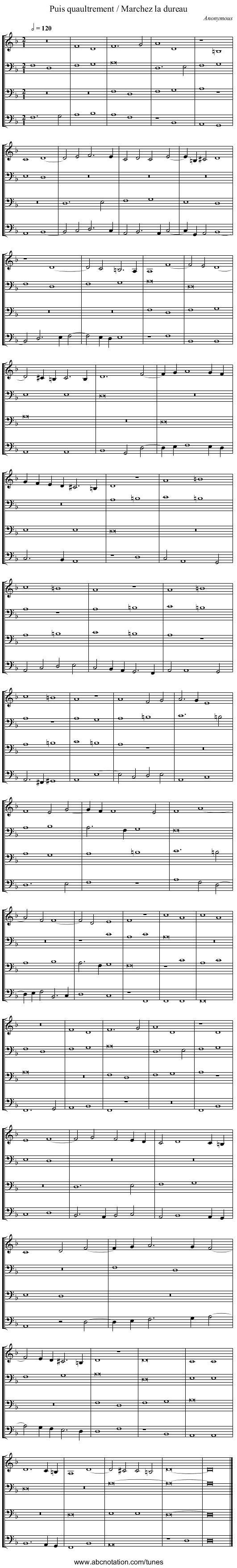 Puis quaultrement / Marchez la dureau - staff notation