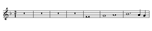 Puis que si bien m'est advenu - staff notation