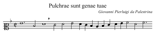 Pulchrae sunt genae tuae - staff notation