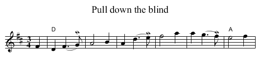 Pull down the blind - staff notation
