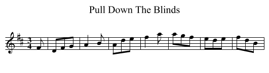 Pull Down The Blinds - staff notation