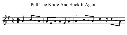 Pull The Knife And Stick It Again - staff notation