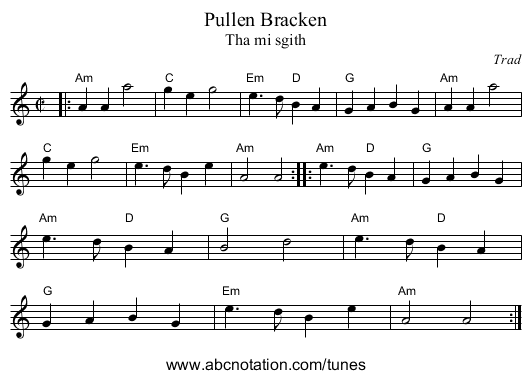 Pullen Bracken - staff notation