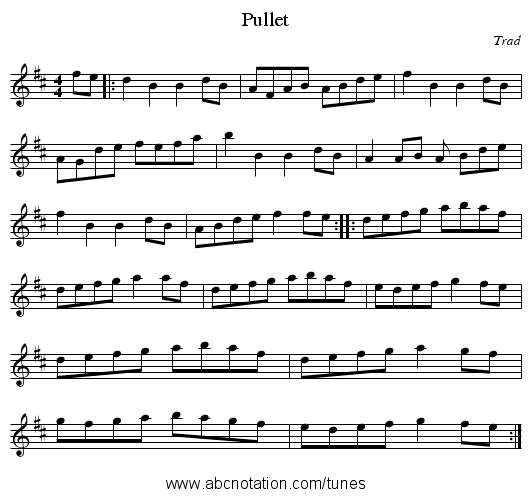 Pullet - staff notation