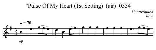 Pulse Of My Heart (1st Setting)  (air)  0554 - staff notation