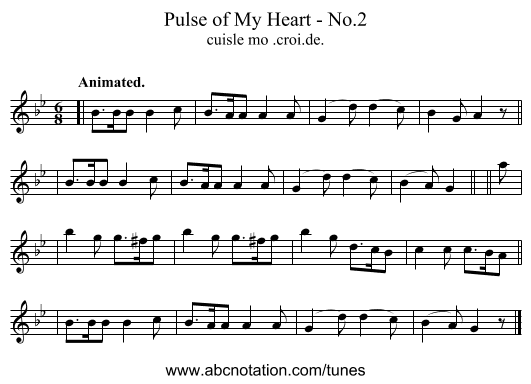 Pulse of My Heart - No.2 - staff notation