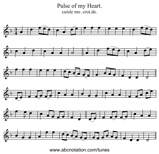 Pulse of my Heart. - staff notation