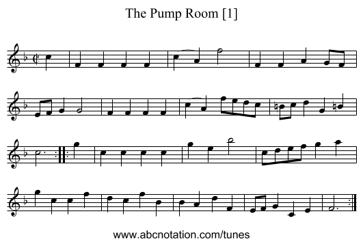Pump Room [1], The - staff notation