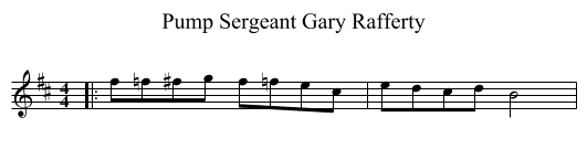 Pump Sergeant Gary Rafferty - staff notation