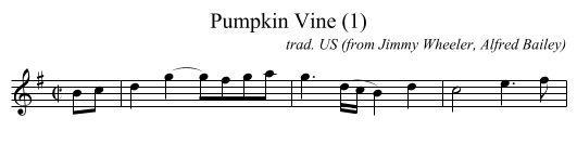 Pumpkin Vine (1) - staff notation