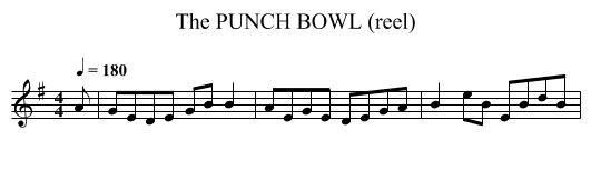PUNCH BOWL (reel), The - staff notation
