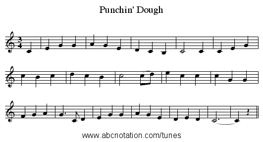 Punchin' Dough - staff notation