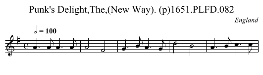Punk's Delight,The,(New Way). (p)1651.PLFD.082 - staff notation