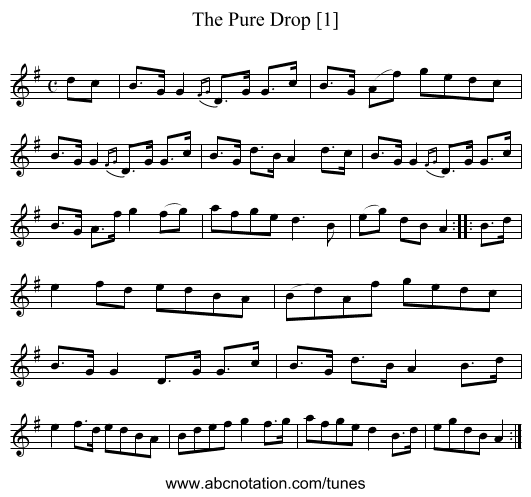 Pure Drop [1], The - staff notation