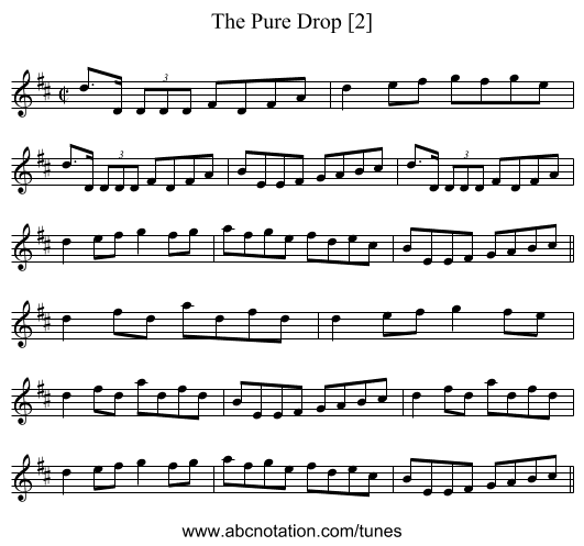 Pure Drop [2], The - staff notation
