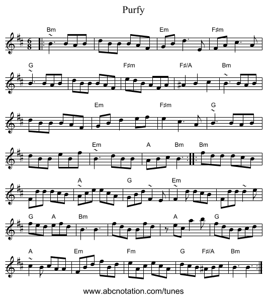 Purfy - staff notation