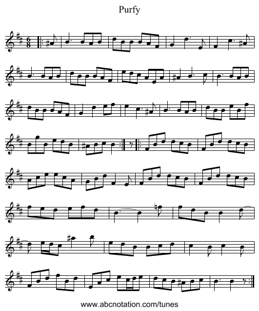 Purfy - staff notation