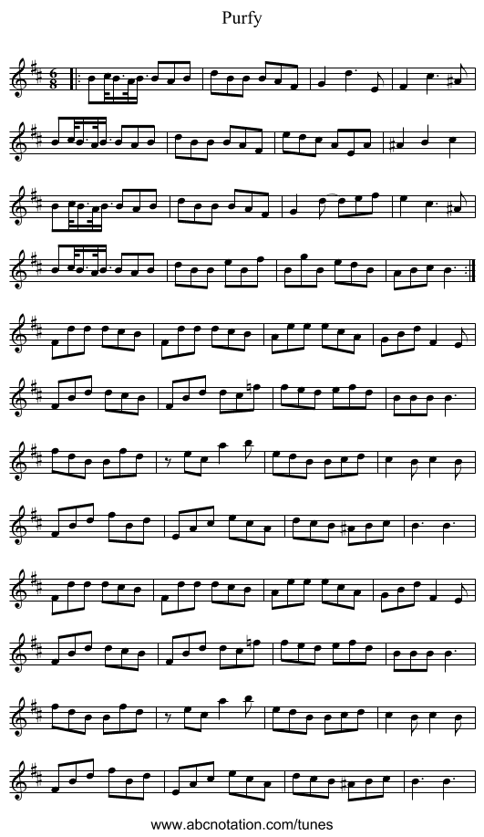 Purfy - staff notation