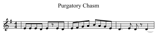 Purgatory Chasm - staff notation